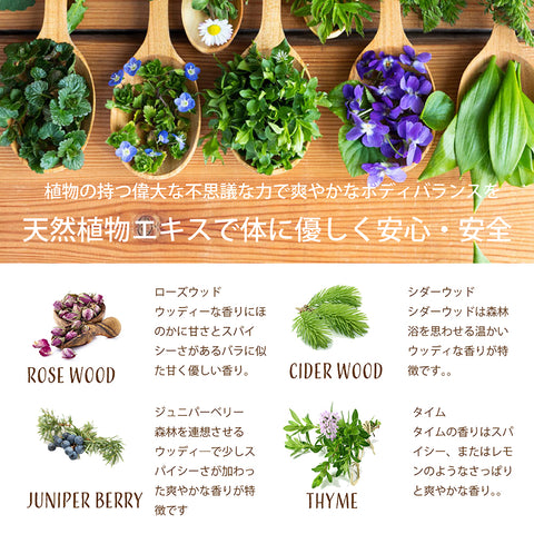 Botanical lab デオドラントスプレー アロマ&アロエベラ配合デオドラントスプレー フォレスト系/タイム、シダーウッド、ジュニパーベリー、ローズウッド50ml 100ml