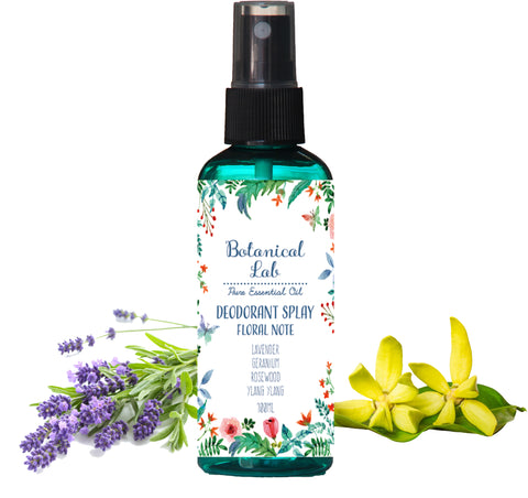 Botanical lab デオドラントスプレー フローラル系 アロエベラ配合デオドラントスプレー /ラベンダー、ゼラニウム、ローズウッド、イランイラン50ml 100ml