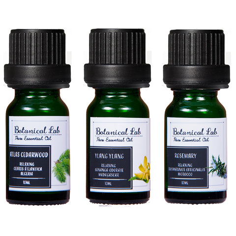 Botanical lab アロマオイル セラピーグレード 3本セット “ヘアーケアーに イランイラン シダーウッド ローズマリー 思わずハグしたくなる香り