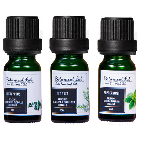 Botanical lab アロマオイル セラピーグレード 3本セット “花粉アレルギー対策“に ペパーミント ティートゥリー ユーカリー