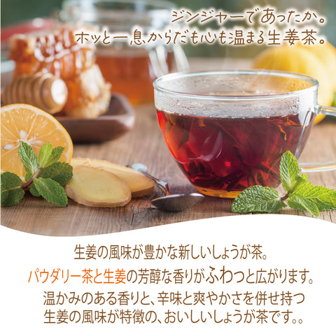 しょうが茶 無糖 インスタントジンジャーティー(簡単：お水・お湯にサッと溶ける) からだも心も温まる生姜の紅茶 低カロリー カテキン ポリフェノール