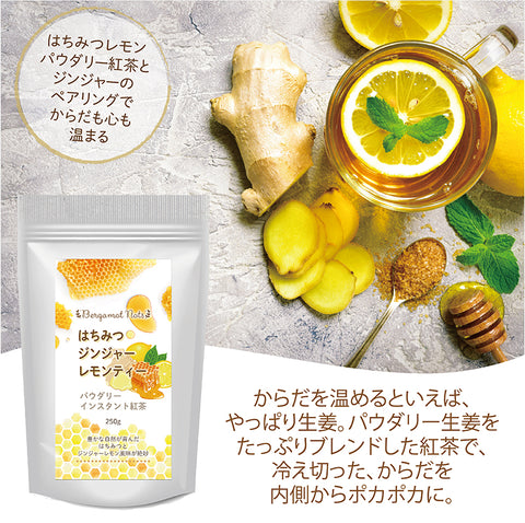 はちみつ紅茶 はちみつジンジャーレモンティー インスタントティー  からだも心も温まる生姜の紅茶  ポリフェノール 蜂蜜紅茶