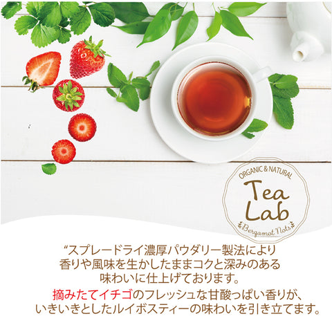 はちみつ ルイボス ストロベリーティー ノンカフェイン パウダリーティー ふんわり甘酸っぱい 低カロリー カテキン ポリフェノール インスタントティー100g