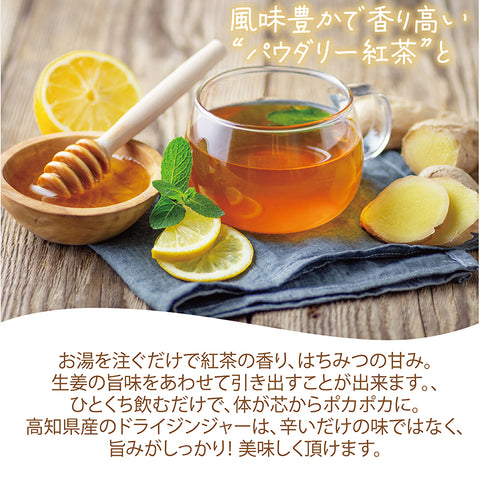 はちみつ紅茶 はちみつジンジャーレモンティー インスタントティー  からだも心も温まる生姜の紅茶  ポリフェノール 蜂蜜紅茶