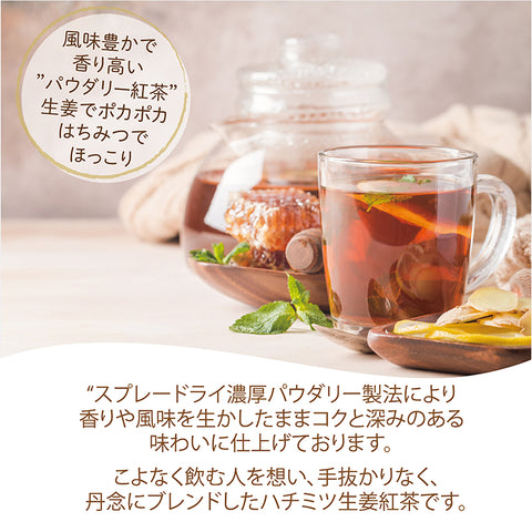 はちみつ生姜紅茶 はちみつジンジャーティー インスタントティー からだも心も温まる生姜の紅茶  ポリフェノール 蜂蜜紅茶
