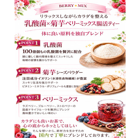乳酸菌×菊芋 ベリーミックス インナービューティーケアティー 内側から整う軽やか習慣