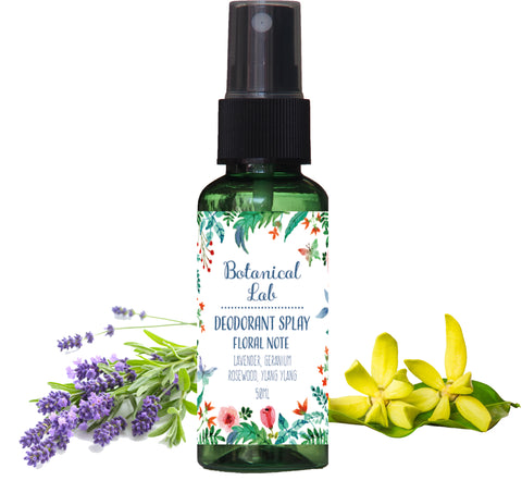 Botanical lab デオドラントスプレー フローラル系 アロエベラ配合デオドラントスプレー /ラベンダー、ゼラニウム、ローズウッド、イランイラン50ml 100ml