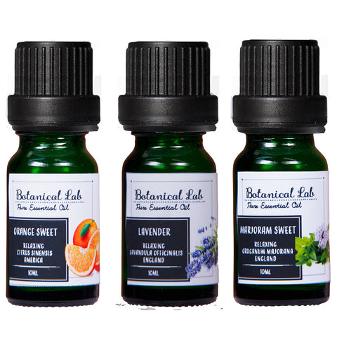Botanical lab アロマオイル セラピーグレード 3本セット “不眠・安眠“に ラベンダー スイートオレンジ  マージョラムスイート