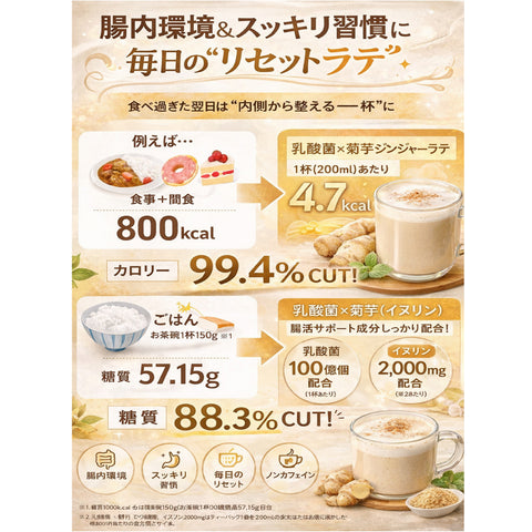乳酸菌×菊芋 黒糖ジンジャーラテ 腸活ティー 温活インナービューティー習慣   内側から整う軽やか習慣