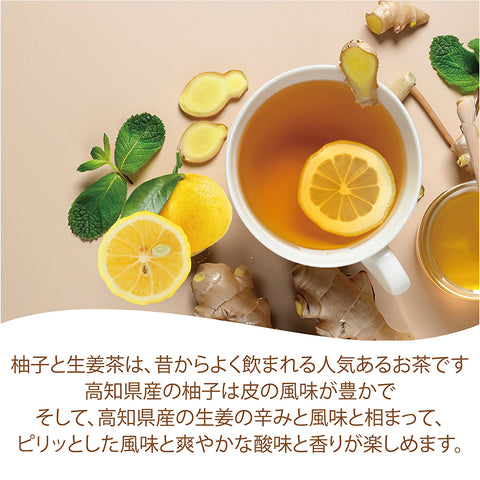 しょうが柚子茶 無糖 インスタントジンジャー柚子ティーからだも心も温まる生姜の紅茶