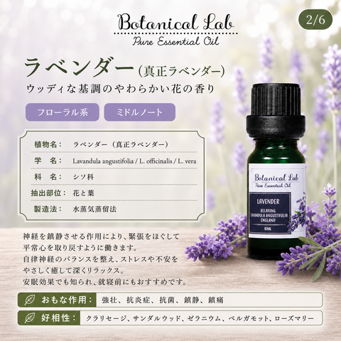 Botanical lab アロマオイル セラピーグレード 3本セット “不眠・安眠“に ラベンダー スイートオレンジ  マージョラムスイート