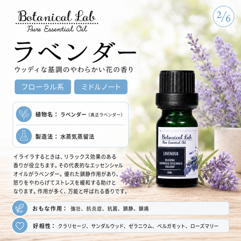 Botanical lab アロマオイル セラピーグレード 3本セット “リラクゼーション “に ラベンダー フランキンセンス ゼラニウム