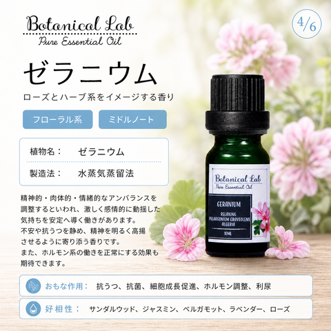 Botanical lab アロマオイル セラピーグレード 3本セット “リラクゼーション “に ラベンダー フランキンセンス ゼラニウム