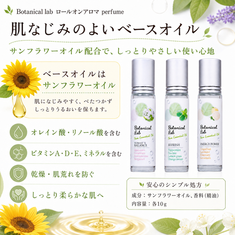 Botanical lab ロールオンアロマ 3本セット 気分で選べる アロマパフューム ウーマンズバランス・リフレッシュ・エナジーパワー