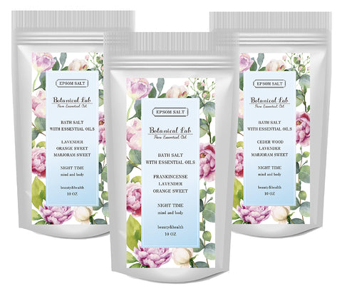 エプソムソルト アロマ 入浴剤 Botanical lab アロマ ナイトタイム ブレンド 国産純度99.9% マグネシウム 温浴 浴用化粧品 30回分