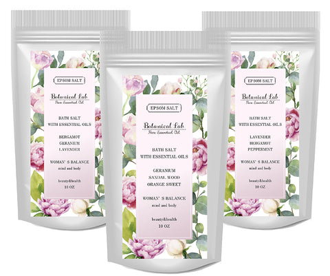 エプソムソルト アロマ 入浴剤 Botanical lab アロマ PMS ウーマンズバランスブレンド 国産純度99.9% マグネシウム 温浴 浴用化粧品 30回分